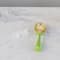Hello Honey Enameled Aluminum Scoop with Ribbed Handle, Gold Finish and Green
